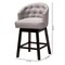 Baxton Studio Theron MidCentury  Grey Fabric and Espresso Brown Finished Wood 2Piece Swivel Counter Stool Set 225-2PC-12972-ZORO - alternate 7